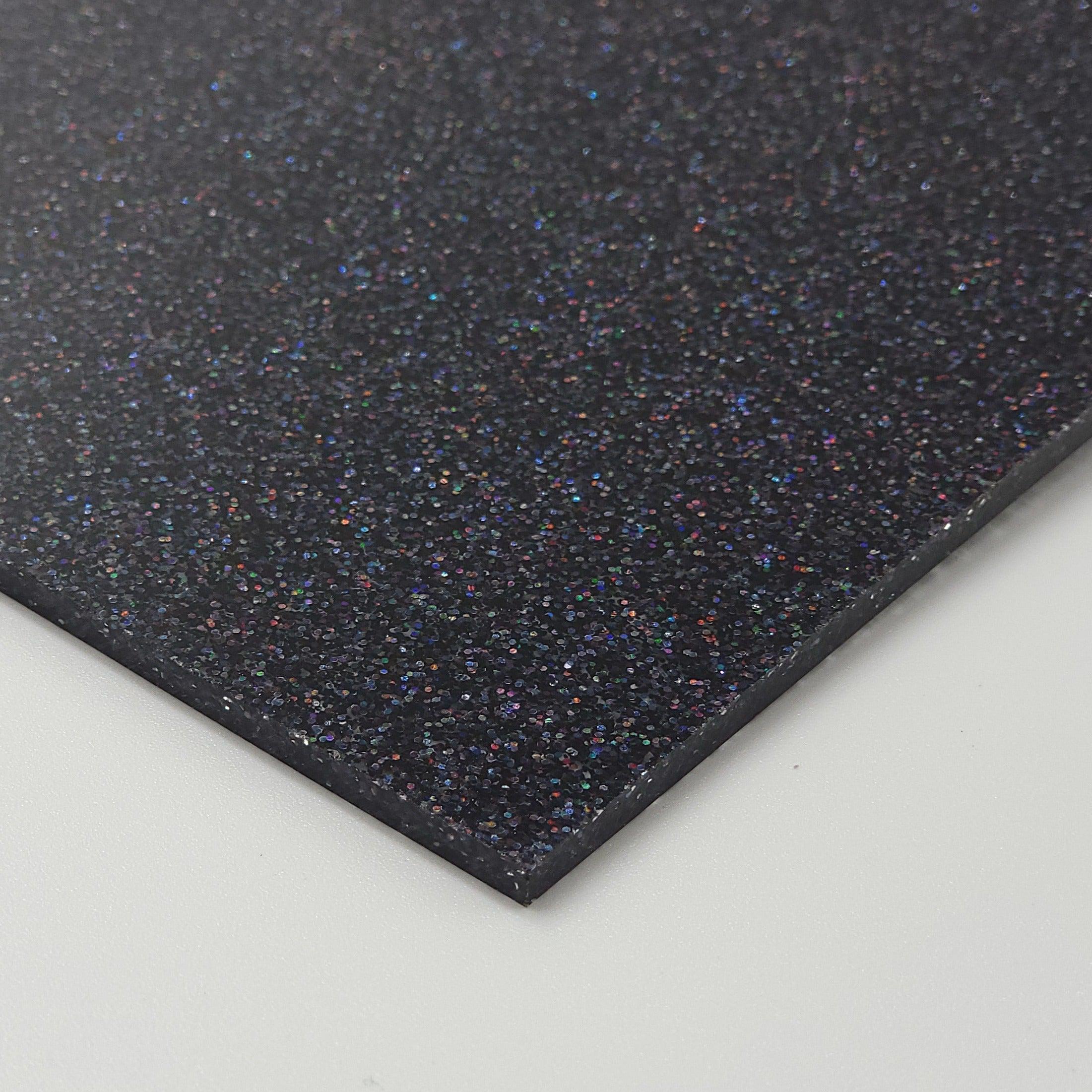 1/8” Chaos Black - Glitter cast acrylic sheets
