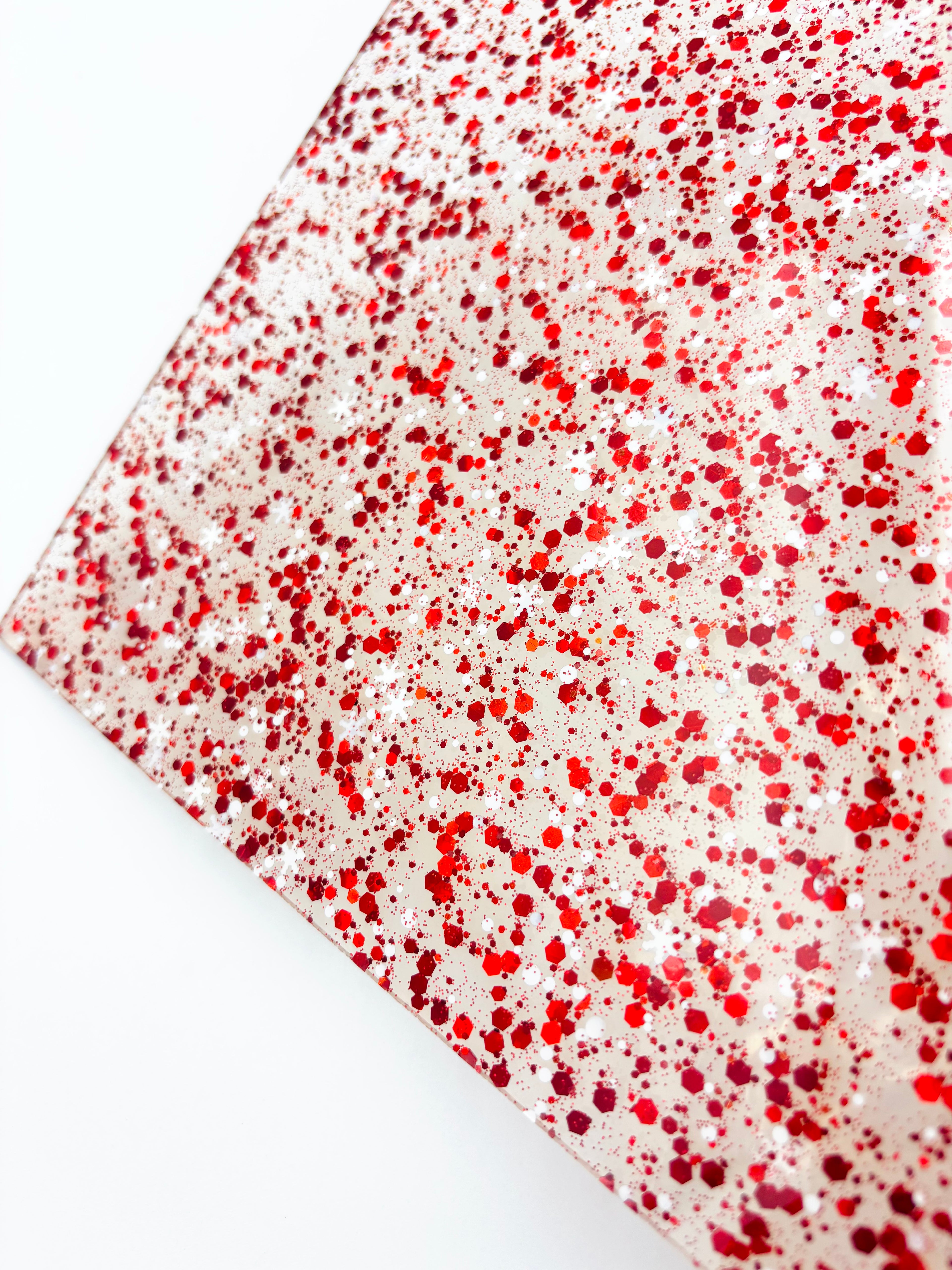 1/8" Funky Glitter Acrylic - Candy Cane
