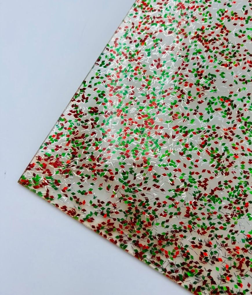 1/8" Funky Glitter Acrylic - Mistletoe