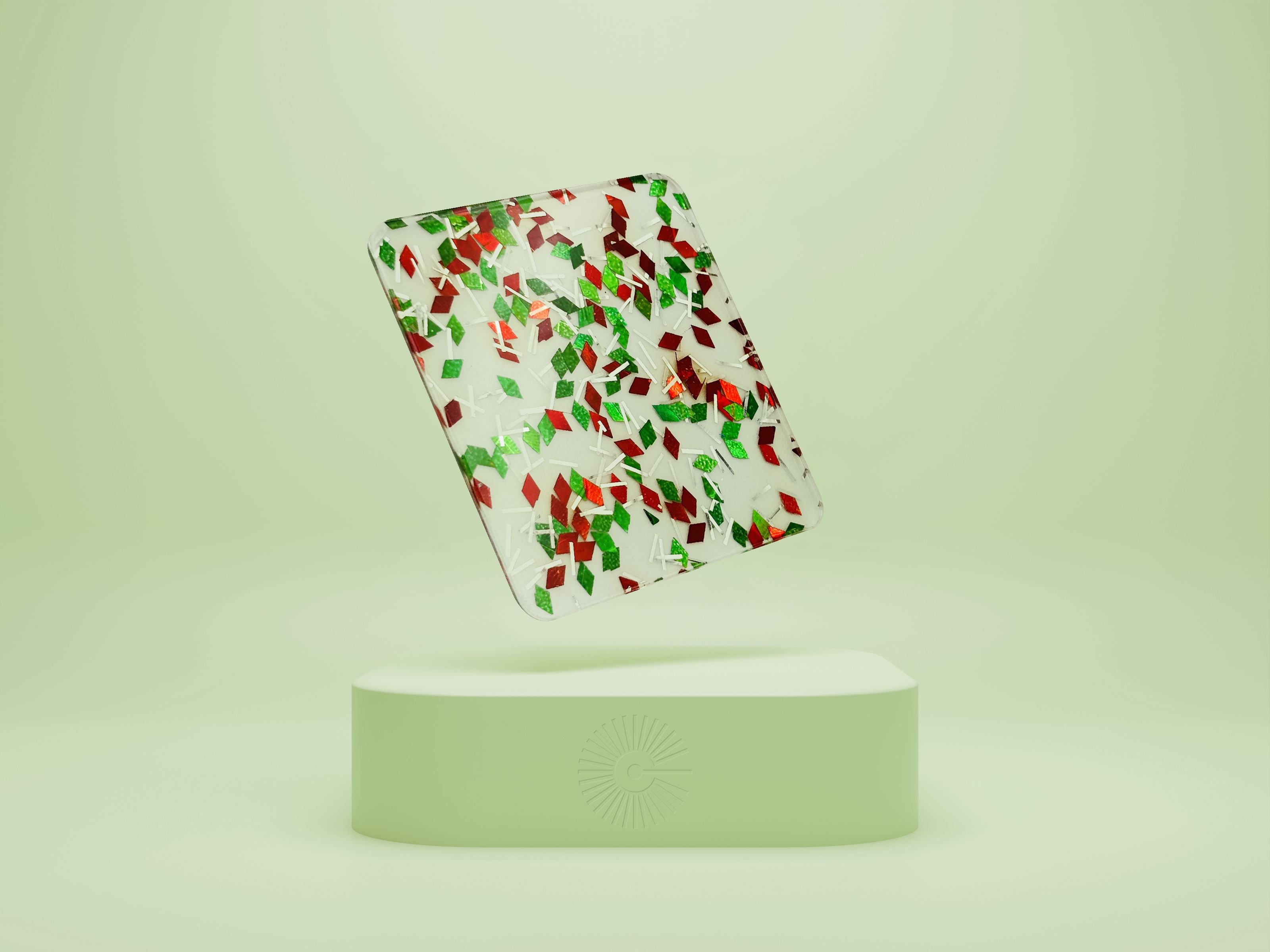 1/8" Funky Glitter Acrylic - Mistletoe