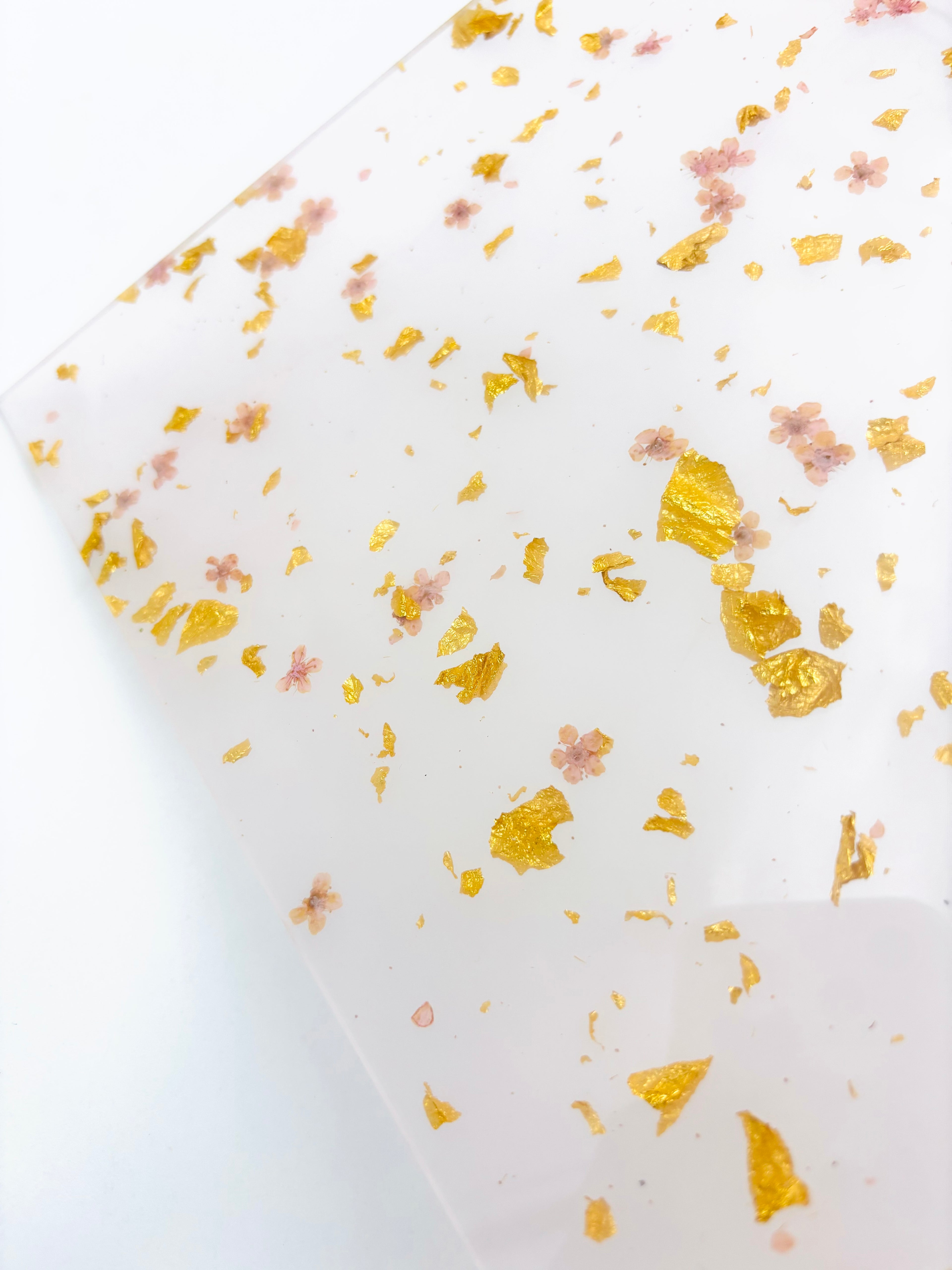 1/8" Pattern Acrylic Sheet - Baby Pink Floral & Flakes