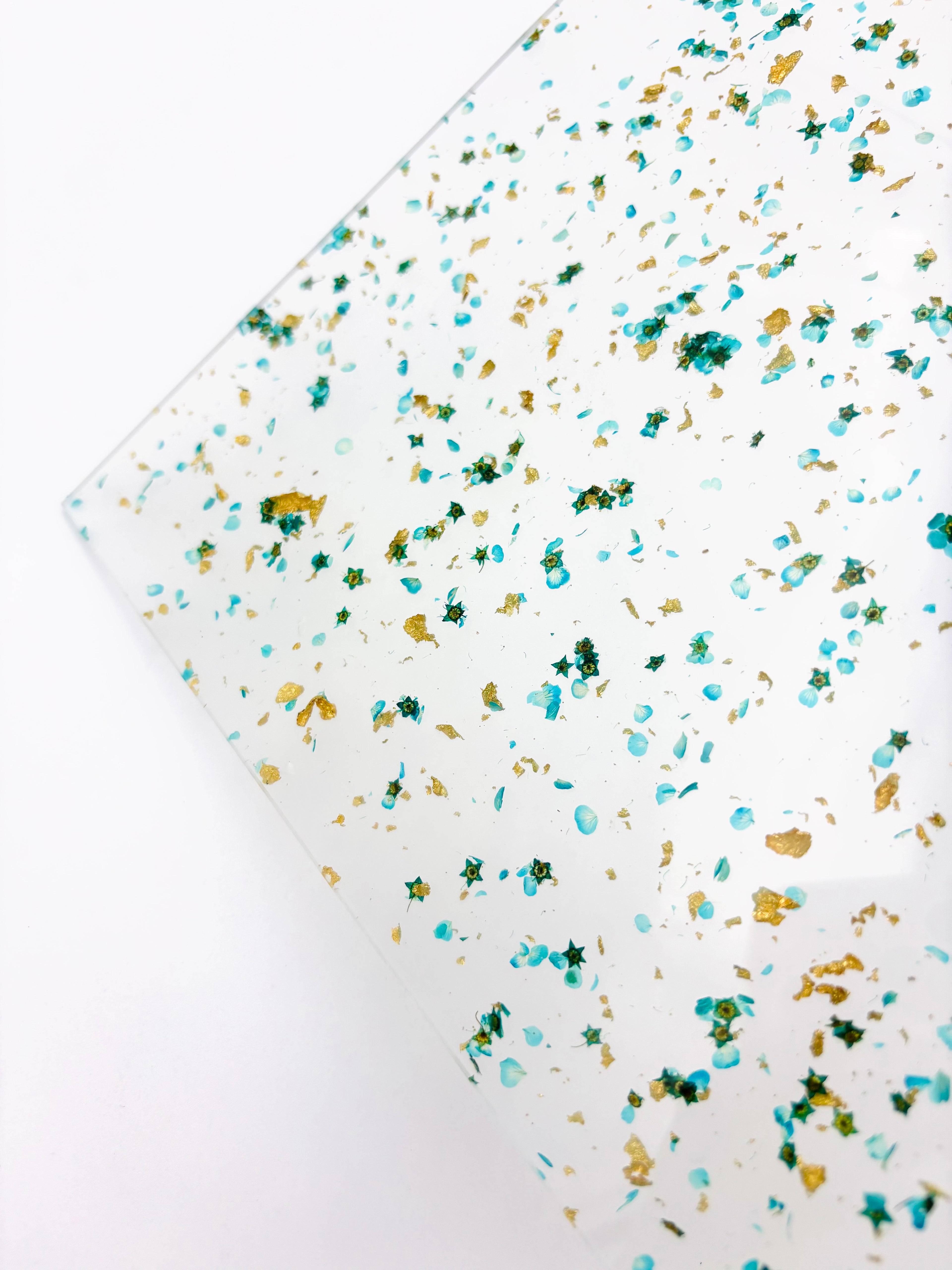 1/8" Pattern Acrylic Sheet - Blue Floral & Flakes