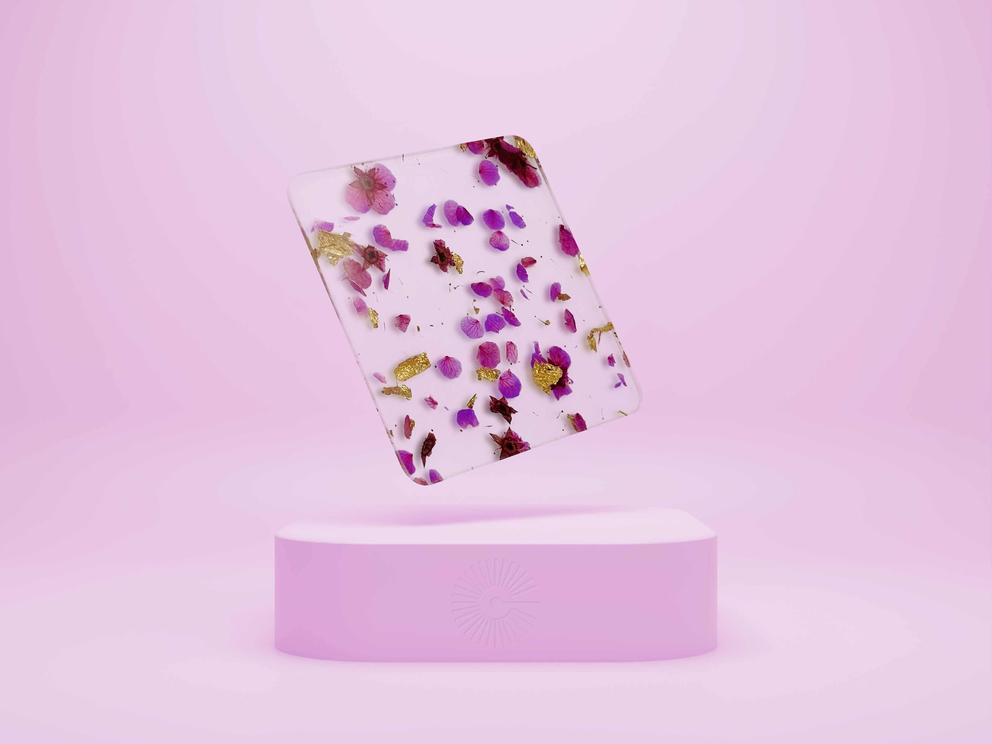 1/8" Pattern Acrylic Sheet - Purple Floral & Flakes