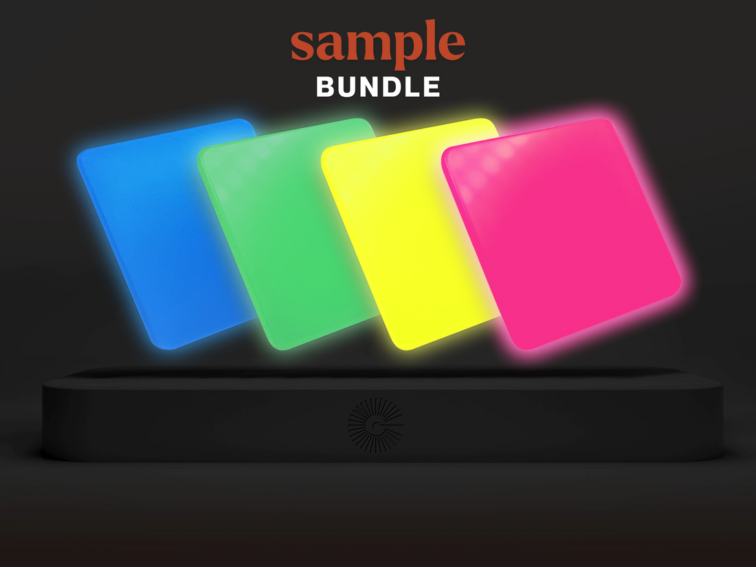 2"x2" Sample Bundle - (x4) Glow in the Dark Acrylics
