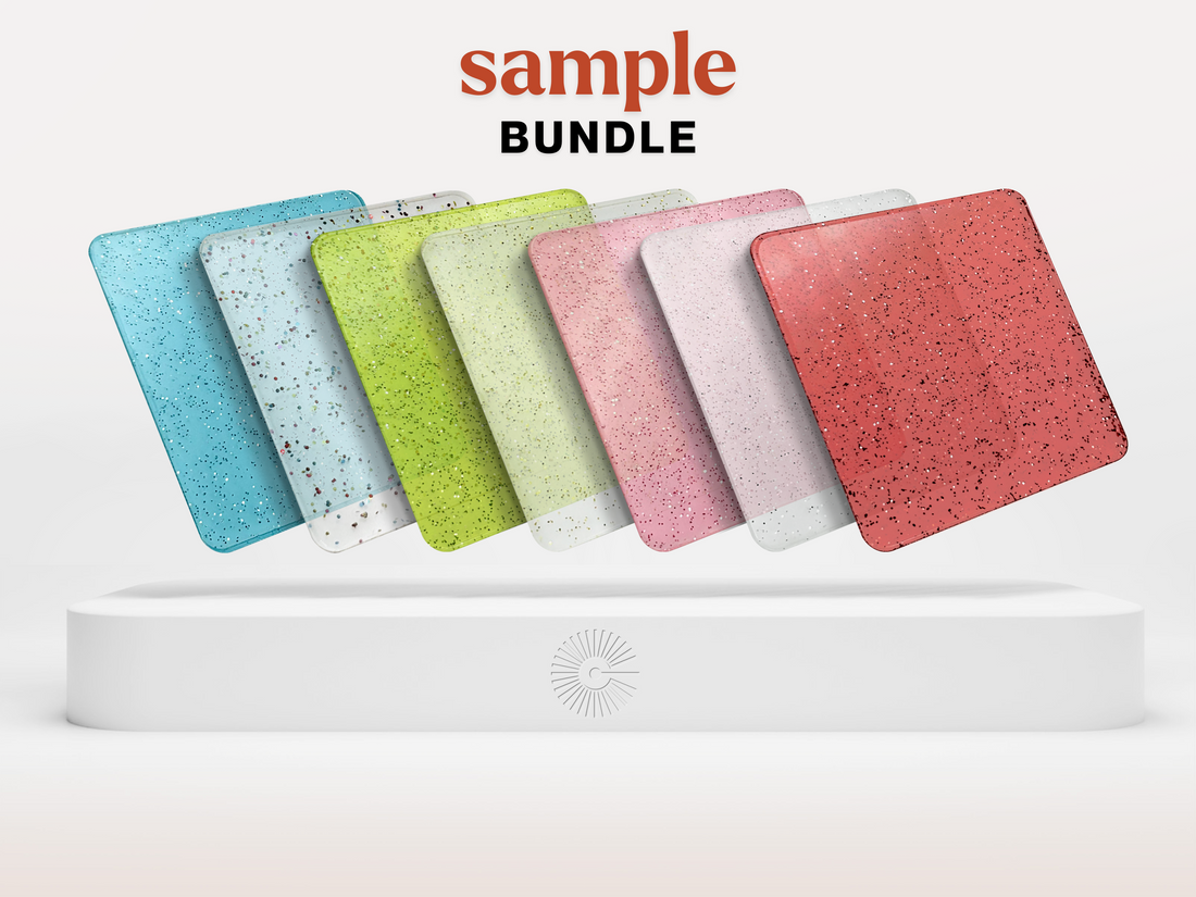 2"x2" Sample Bundle - (x6) ClearGlitter Acrylics