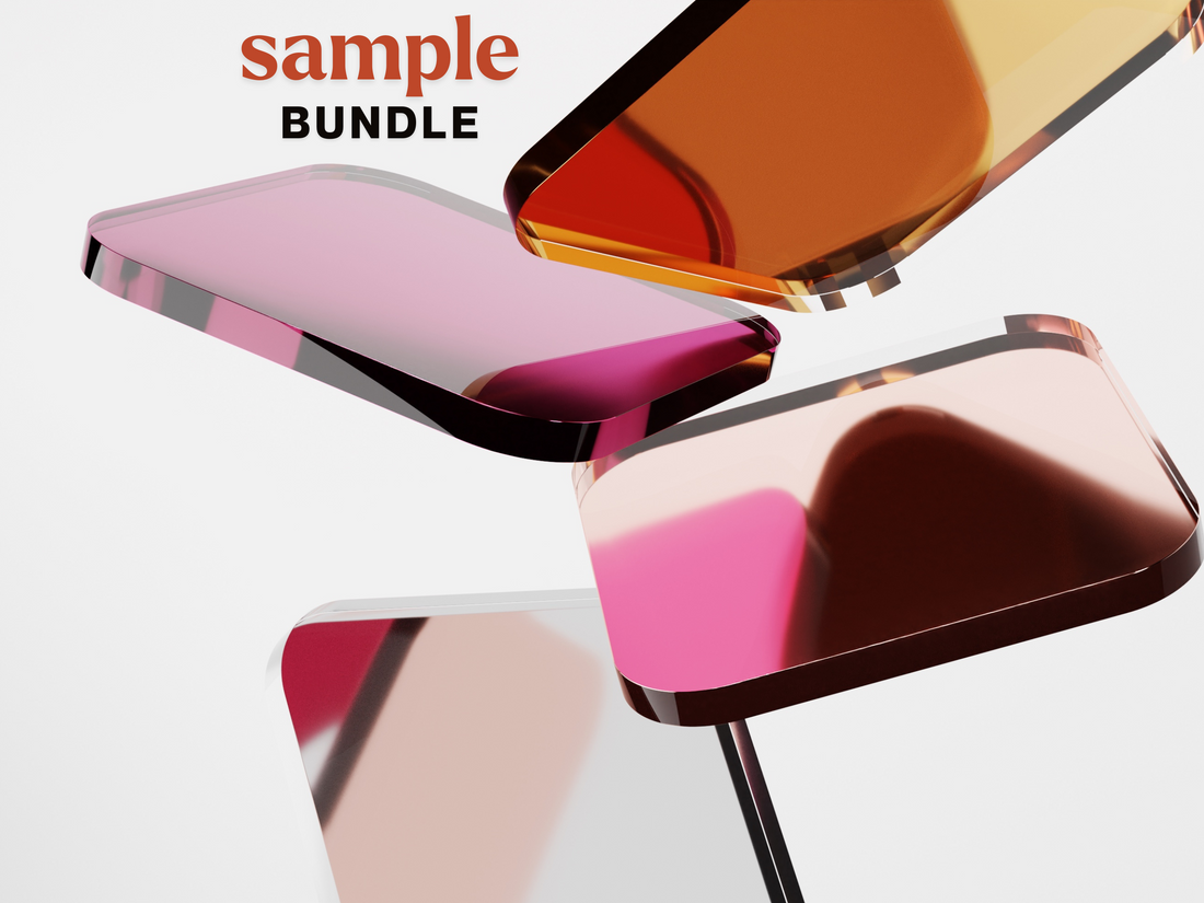 2"x2" Sample Bundle - (x5) Double Sided Mirror Acrylics