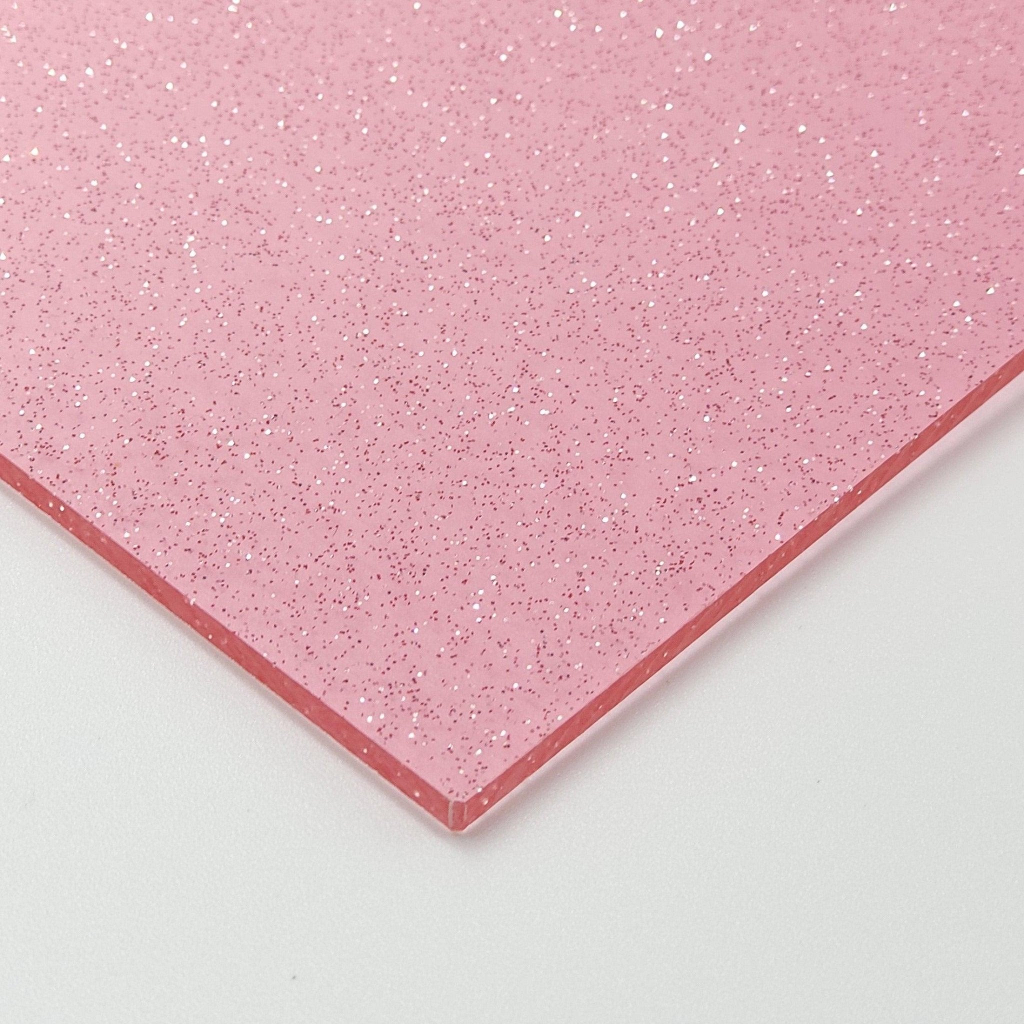 1/8&quot; ClearGlitter Acrylic - Pink - COHn Acrylics