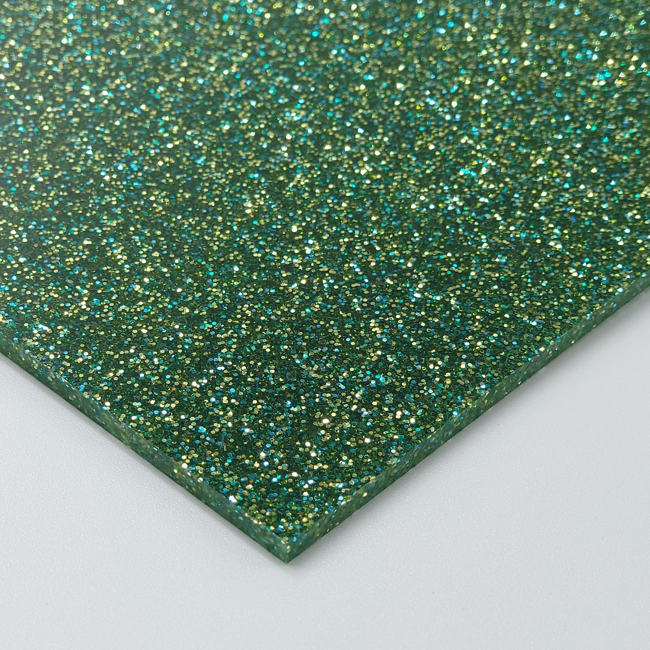 1/8” Emerald - Glitter  cast acrylic sheets