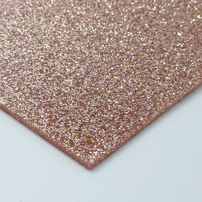 1/8&quot; Rose Gold - Glitter  cast acrylic sheets