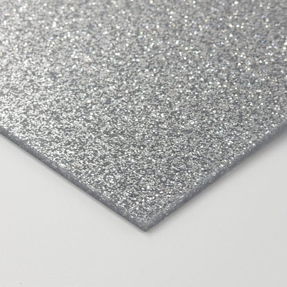 1/8&quot; Glitter Acrylic - Silver - COHn Acrylics