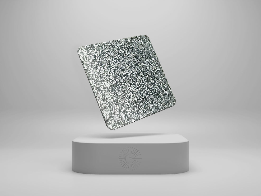 1/8&quot; Glitter Acrylic - Silver - COHn Acrylics