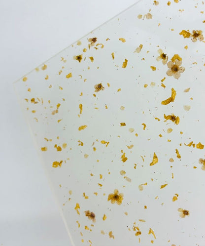1/8" Pattern Acrylic Sheet - Beige Floral &amp; Flakes