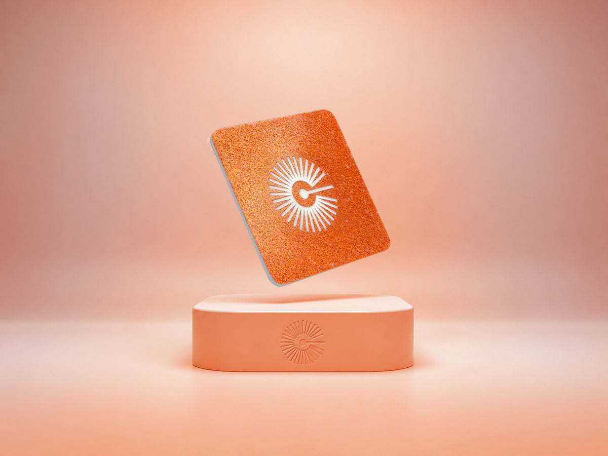 1/8" Two Tone Acrylic - Orange Glitter/White