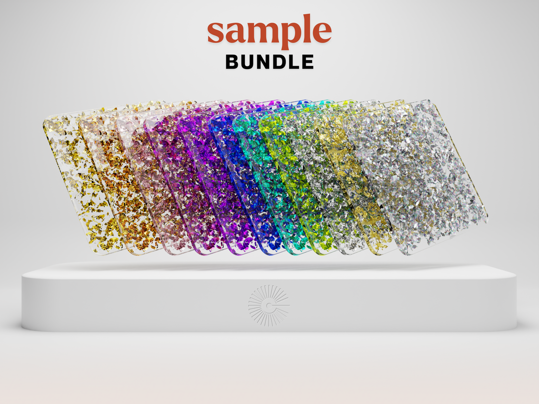 2&quot;x2&quot; Sample Bundle - (x11) Glimmer Acrylics (excludes new colours)