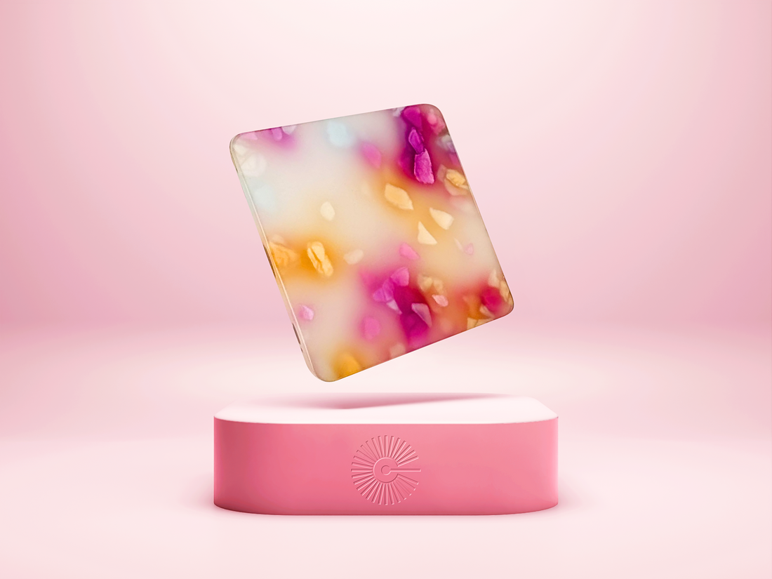 1/8&quot; Terrazzo Acrylic - Peach Garnet