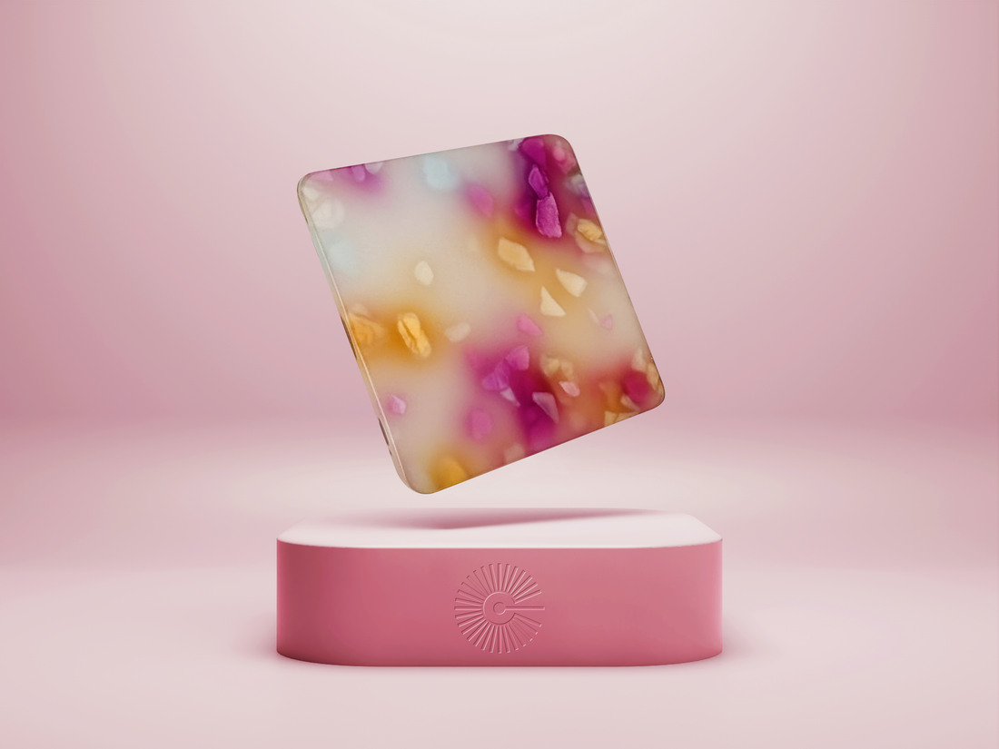 1/8&quot; Terrazzo Acrylic - Peach Garnet